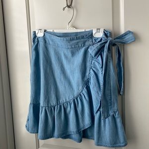 GAP TENCEL Ruffle Wrap Skirt